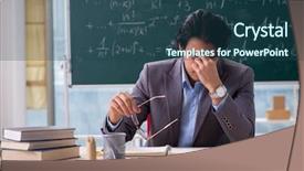  Presentation with math teacher - Theme featuring fatigue test - young handsome math teacher background and a ocean colored foreground