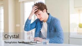  Presentation with teacher stress - Presentation theme having book at home stress background and a soft green colored foreground