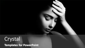  Presentation with headache - PPT theme with headache-health-problem-on-young background and a dark gray colored foreground