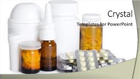  Presentation with abstract medical - Cool new PPT layouts with headache medicine - packs of pills - abstract backdrop and a white colored foreground
