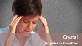  Presentation with migraine - Amazing slide deck having headache migraine stress and health backdrop and a coral colored foreground