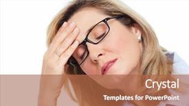  Presentation with elderly depression - Cool new slides with elderly woman having a headache backdrop and a red colored foreground