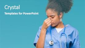  Presentation with afro - PPT layouts featuring headache stress and frustration background and a teal colored foreground