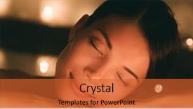  Presentation with luxury lifestyle - Presentation design featuring header - luxury spa massage woman pampering background and a red colored foreground
