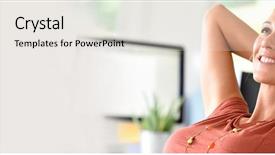  Presentation with middle ages portrait - Presentation consisting of header - portrait of beautiful middle-aged woman background and a white colored foreground