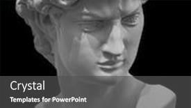  Presentation with david statue - Colorful slide set enhanced with headf-of-statue-of-david backdrop and a dark gray colored foreground