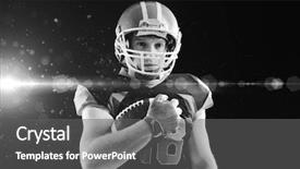 Presentation with rugby - PPT theme enhanced with headgear - american football player in helmet background and a gray colored foreground