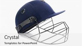 Presentation with cricket - Amazing slides having headgear - close-up of a cricket helmet backdrop and a  colored foreground