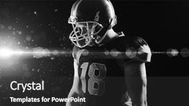  Presentation with american football and helmet on field - Audience pleasing presentation consisting of headgear - thoughtful american football player backdrop and a dark gray colored foreground