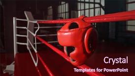  Presentation with boxing ring - Audience pleasing PPT layouts consisting of headgear on ropes of boxing backdrop and a wine colored foreground