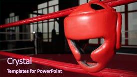  Presentation with boxing ring - PPT layouts enhanced with headgear on ropes of boxing background and a  colored foreground