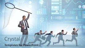  Presentation with concept - Beautiful slide set featuring headhunding-and-retention-concept backdrop and a light blue colored foreground