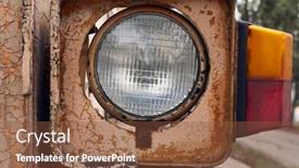  Presentation with parts - Colorful theme enhanced with headlight-and-close-view backdrop and a tawny brown colored foreground