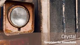  Presentation with parts - PPT theme enhanced with headlight-and-close-view background and a violet colored foreground