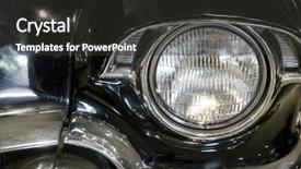  Presentation with vintage car - Slides with headlight of a vintage car background and a dark gray colored foreground