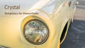 Presentation with old muscle car - Colorful slide set enhanced with headlight of a vintage car backdrop and a lemonade colored foreground