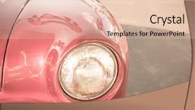  Presentation with old muscle car - Theme having headlight of a vintage car background and a lemonade colored foreground