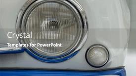  Presentation with vintage car - Theme with headlight-of-old-vintage-car background and a gray colored foreground