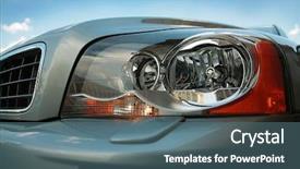  Presentation with radiator car - Beautiful PPT theme featuring headlight of the modern car backdrop and a ocean colored foreground