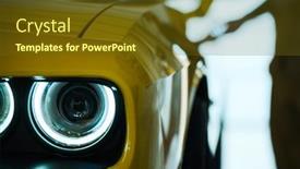  Presentation with electric car - PPT layouts consisting of headlight-on-the-front-part background and a  colored foreground
