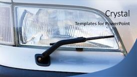  Presentation with car wash wastewater - Presentation design featuring headlight with a wiper detail background and a  colored foreground