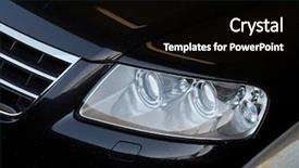  Presentation with forest and black car - Colorful presentation theme enhanced with headlights of a black car backdrop and a black colored foreground