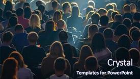  Presentation with audience - Presentation design having headlisten - audience listens to the lecturer background and a wine colored foreground