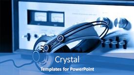  Presentation with audio - Cool new slides with headphones-connected-to-audio-stereo backdrop and a teal colored foreground