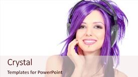  Presentation with isolated paw prints over white - Audience pleasing PPT theme consisting of headphones isolated over white background backdrop and a lemonade colored foreground