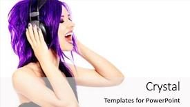  Presentation with punk - Amazing PPT theme having headphones isolated over white background backdrop and a sky blue colored foreground