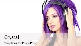  Presentation with punk rock music - Beautiful PPT theme featuring headphones isolated over white background backdrop and a white colored foreground