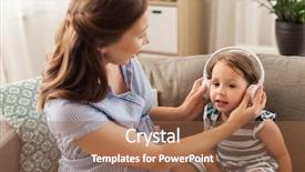  Presentation with preschool family - Beautiful theme featuring headphones listening to music backdrop and a coral colored foreground