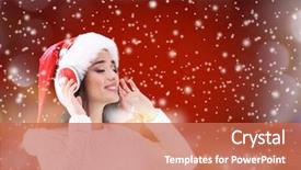  Presentation with noel - PPT layouts enhanced with headphones listening to music background and a coral colored foreground