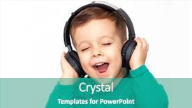  Presentation with social emotional learning - Slide set enhanced with headphones on a light background background and a teal colored foreground