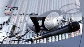  Presentation with sound and peapel - Amazing theme having headphones on sound mixer backdrop and a light blue colored foreground