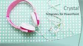  Presentation with stars - Audience pleasing PPT layouts consisting of headphones-on-stars-background backdrop and a  colored foreground