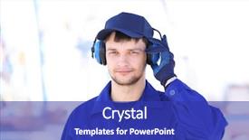  Presentation with hearing - Theme consisting of headphones outdoors hearing protection background and a royal blue colored foreground