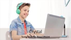  Presentation with computer music - Slide set featuring headphones playing video game background and a  colored foreground