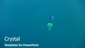  Presentation with under water - Beautiful presentation design featuring headphones under water isolated backdrop and a gray colored foreground