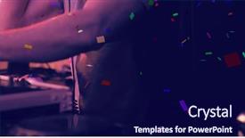  Presentation with music industry - Beautiful slide set featuring headphones while playing music backdrop and a navy blue colored foreground