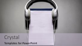  Presentation with advertisement - Beautiful slides featuring headphones-with-blank-notebook backdrop and a lemonade colored foreground