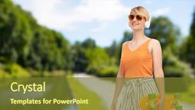  Presentation with teenage girl - Theme with headphones with short modern cruiser background and a tawny brown colored foreground