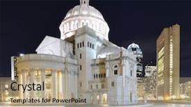  Presentation with christian church - Presentation theme enhanced with headquarters of the christian science background and a coral colored foreground