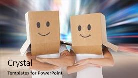  Presentation with wearing a surgical face mask - Slides enhanced with heads against blurry new york background and a coral colored foreground