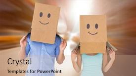  Presentation with wearing a surgical face mask - PPT layouts having heads against blurry new york background and a  colored foreground