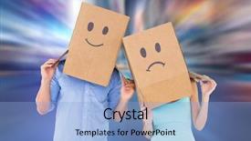  Presentation with new york - Slide deck with heads against blurry new york background and a  colored foreground