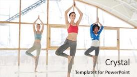  Presentation with naughty girl is standing - Presentation theme featuring heads and right legs bent background and a lemonade colored foreground