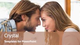  Presentation with college coffee shop - Presentation theme consisting of heads at the coffee shop background and a coral colored foreground