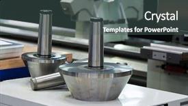  Presentation with milling machine - Presentation having heads of a cnc milling machine in metal industry background and a dark gray colored foreground