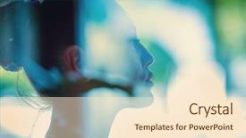  Presentation with fashion - PPT theme consisting of heads people - beautiful fashion profile portrait background and a cream colored foreground